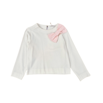 Casacca con fiocco rosa punto Milano