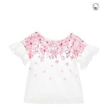 T-shirt cotone organico stampa farfalle