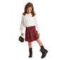 Shorts Bimba con portafoglio tartan e pieghe
