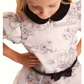 Abito Bimba Monnalisa in organza botanic chic