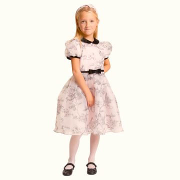Abito Bimba Monnalisa in organza botanic chic