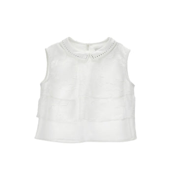 Top Bimba con ricamo in Fil Coupe