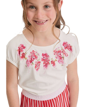T-shirt Bambina stampa fiori