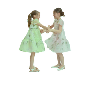 Abito bimba in organza stampa fiori