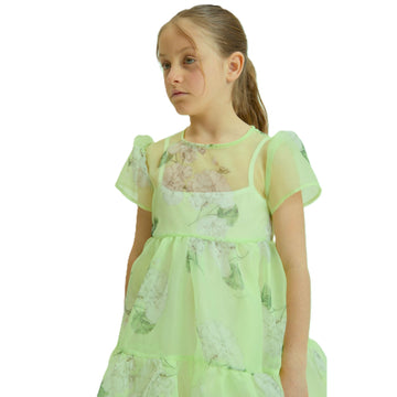 Abito bimba in organza stampa fiori