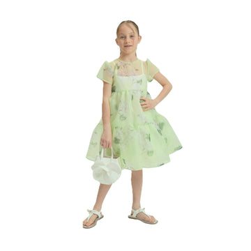 Abito bimba in organza stampa fiori