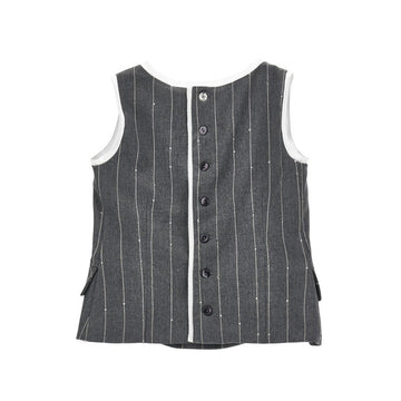 Gilet Bimba Levantina gessato con bottoni