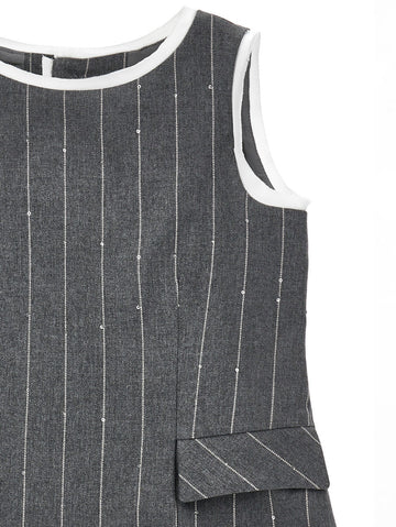 Gilet Bimba Levantina gessato con bottoni