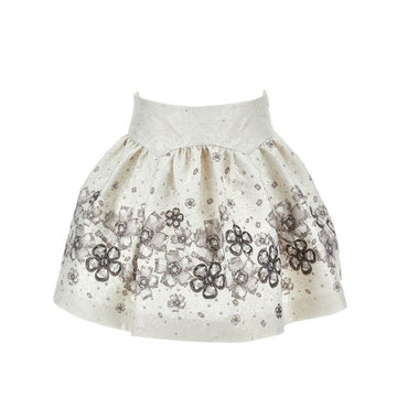 Gonna Bimba Fiori broccato balza gioielli