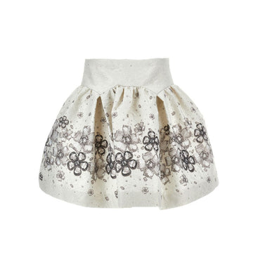 Gonna Bimba Fiori broccato balza gioielli