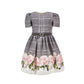 Abito Bimba Mikado con rose e cintura strass