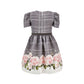 Abito Bimba Mikado con rose e cintura strass