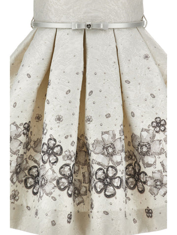 Abito Bambina Gioielli Lurex Broccato