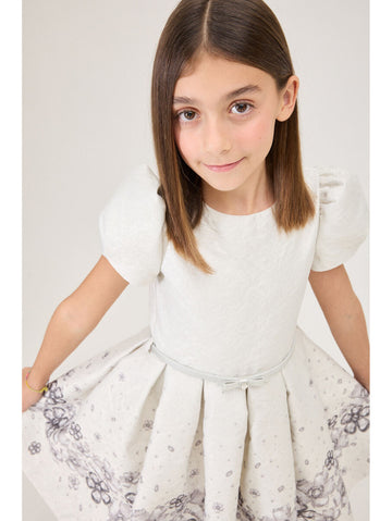 Abito Bambina Gioielli Lurex Broccato