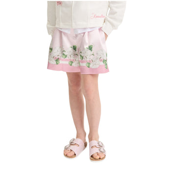 Bermuda Bimba in Mikado stampa Gerani