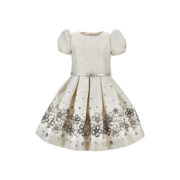 Abito Bambina Gioielli Lurex Broccato