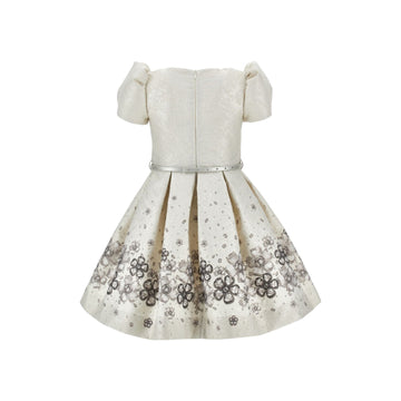 Abito Bambina Gioielli Lurex Broccato