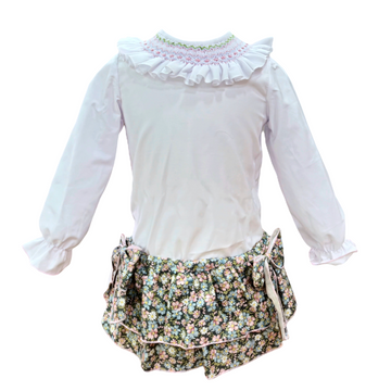 Completo bimba ricamo punto smock