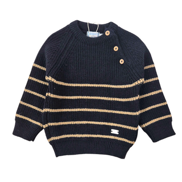 Pullover bimbo a righe con bottoni