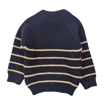 Pullover bimbo a righe con bottoni