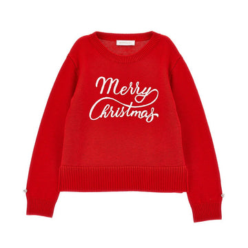 Maglione Merry Christmas Bimba lana e cotone