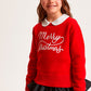 Maglione Merry Christmas Bimba lana e cotone
