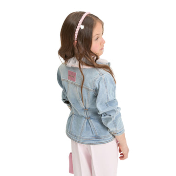 Giacchino Bimba Chic denim con strass