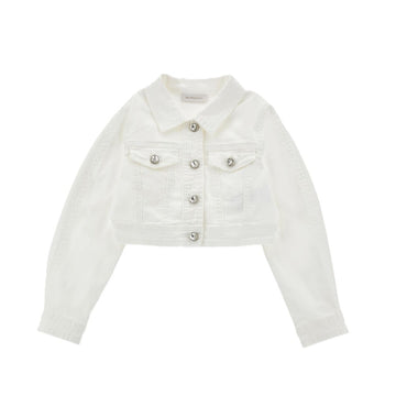 Giacca Bambina Denim bottoni gioiello