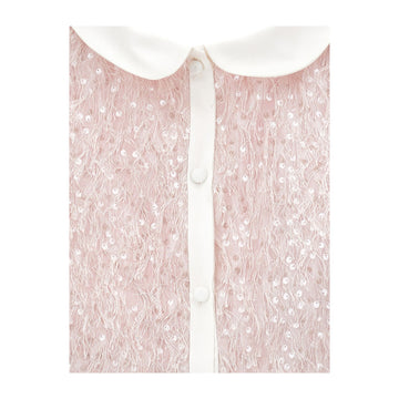 Top Bimba pailettes e piumel