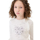 T-shirt Bimba jersey Cuore e fiocco con strass