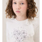 T-shirt Bimba jersey Cuore e fiocco con strass