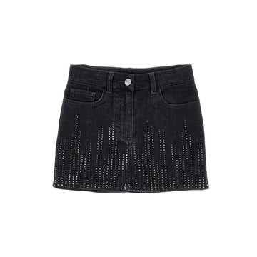 Gonna Bimba Jeans denim con strass