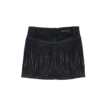 Gonna Bimba Jeans denim con strass
