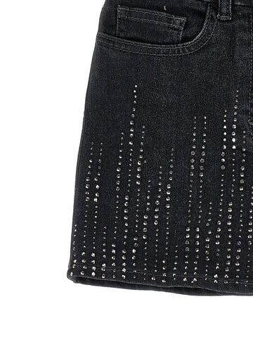 Gonna Bimba Jeans denim con strass