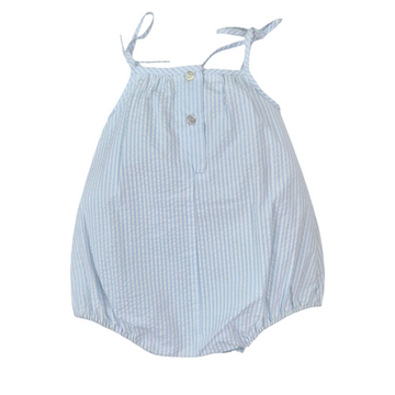 Pagliaccetto neonato in cotone seersucker