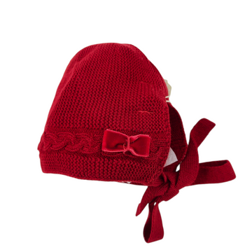 Cuffia cappellino fiocchetto in velluto