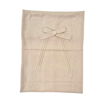 Copertina neonati con treccia e fiocchetto