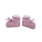 Scarpette babbucce rosa in lana con pois