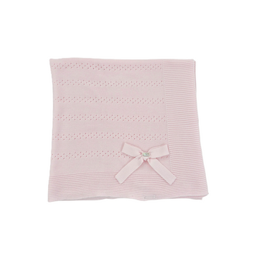 Copertina in filo cotone Rosa traforata