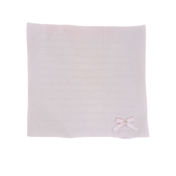 Copertina in filo cotone Rosa traforata