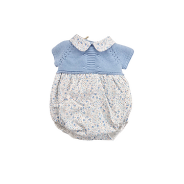 Pagliaccetto neonato in filo cotone floreale