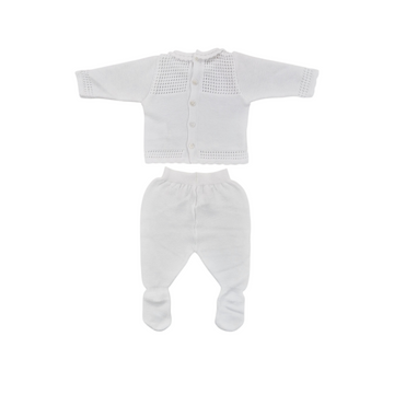 Completo in filo cotone con trafori