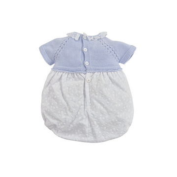 Pagliaccetto neonato filo cotone e pizzo