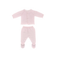Maglia e pantalone Rosa in filo cotone e pizzo