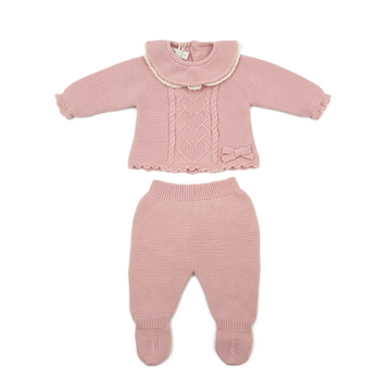 Completo con trecce cuori e pizzo