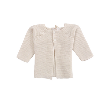 Cardigan neonata in filo cotone due bottoni