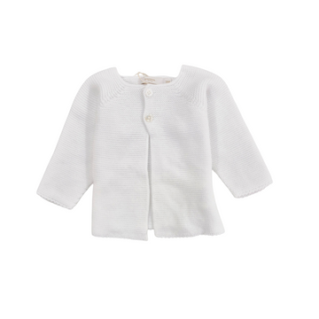 Cardigan neonata in filo cotone due bottoni
