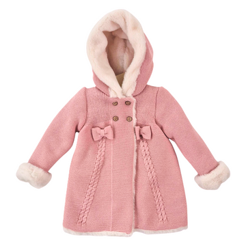 Cappottino neonata eco pelliccia e cappuccio