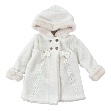 Cappottino neonata eco pelliccia e cappuccio