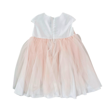 Abito cerimonia con fiocco in tulle